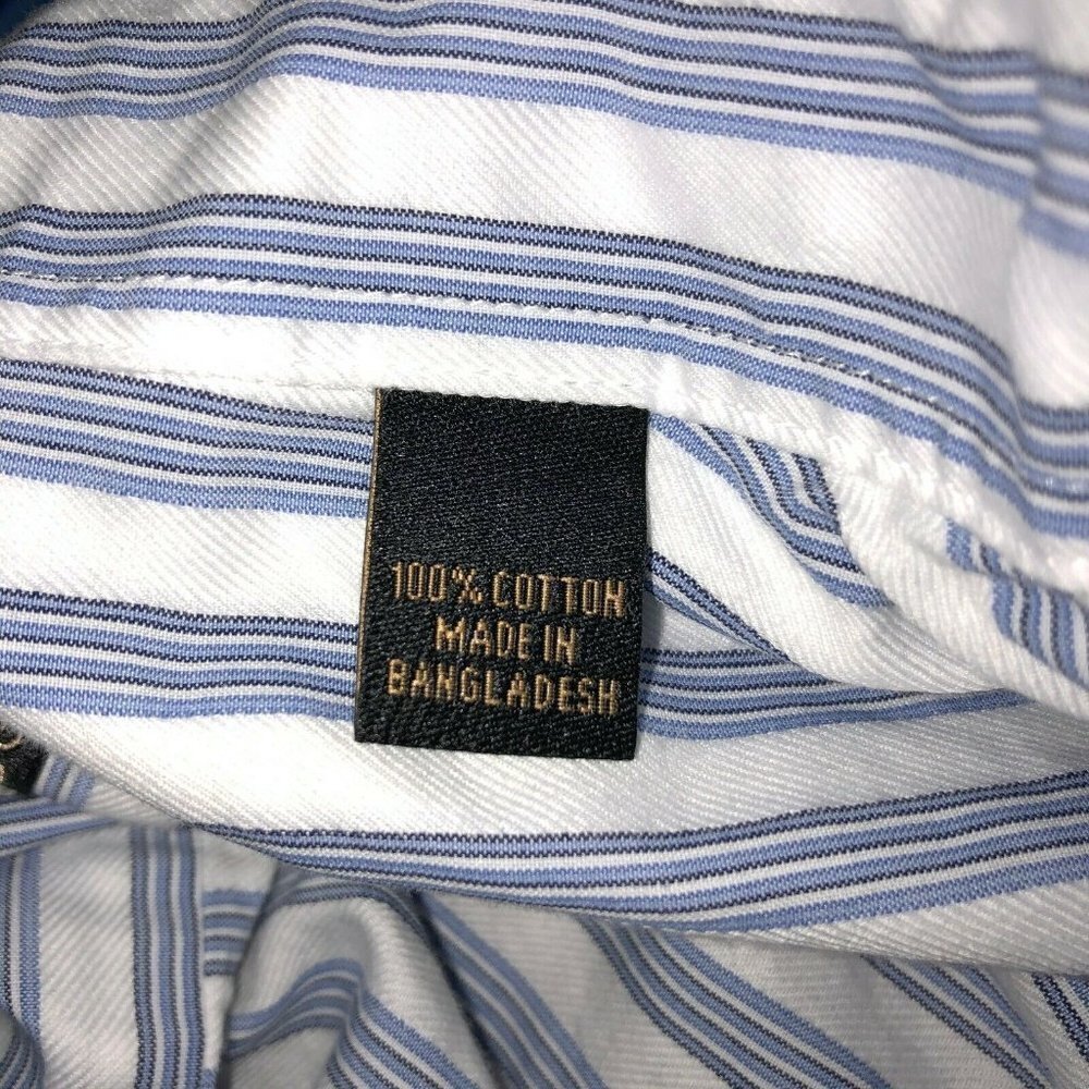 BCBG MAXAZRIA Large Striped Button Front Shirt - Picture 9 of 10